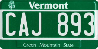 VT license plate CAJ893