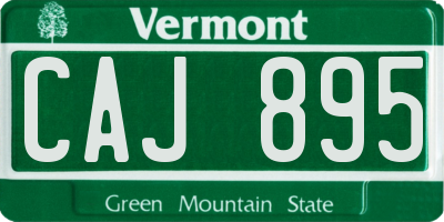 VT license plate CAJ895