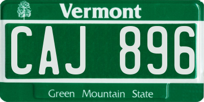 VT license plate CAJ896