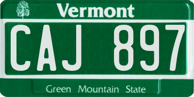 VT license plate CAJ897