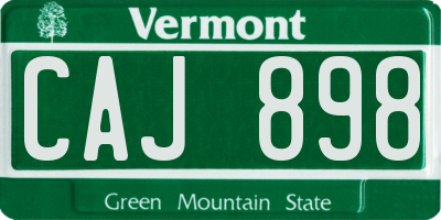 VT license plate CAJ898