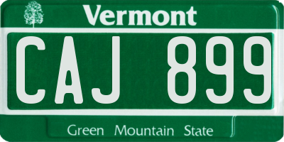 VT license plate CAJ899