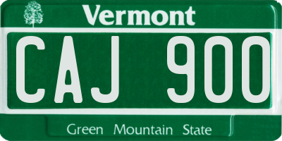 VT license plate CAJ900