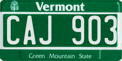 VT license plate CAJ903