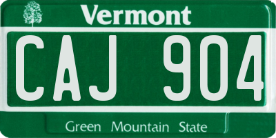 VT license plate CAJ904