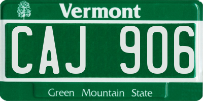 VT license plate CAJ906