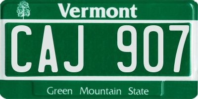 VT license plate CAJ907