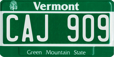 VT license plate CAJ909