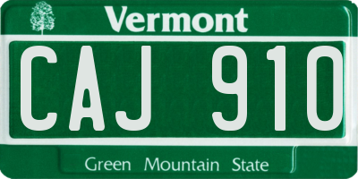VT license plate CAJ910