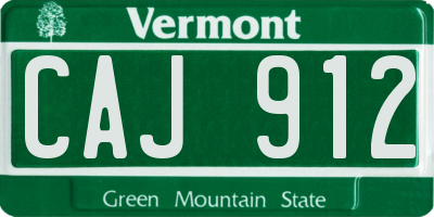VT license plate CAJ912