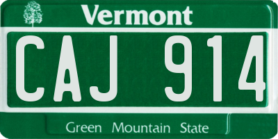 VT license plate CAJ914