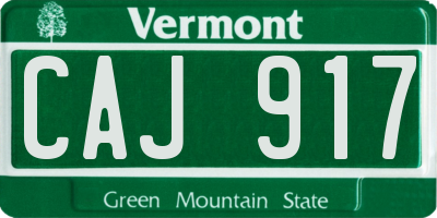 VT license plate CAJ917
