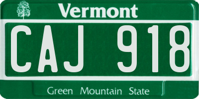 VT license plate CAJ918