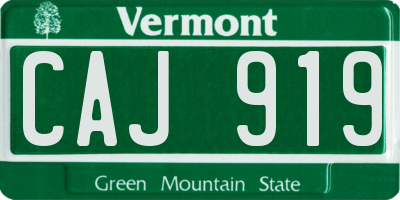 VT license plate CAJ919