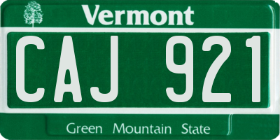 VT license plate CAJ921