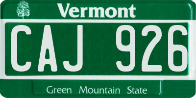 VT license plate CAJ926