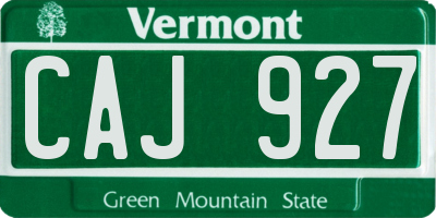 VT license plate CAJ927