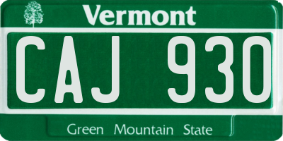 VT license plate CAJ930