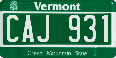 VT license plate CAJ931