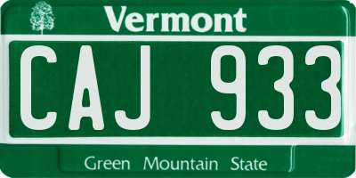 VT license plate CAJ933