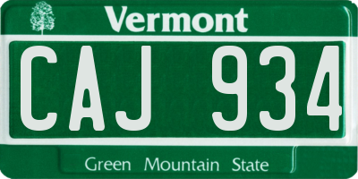 VT license plate CAJ934