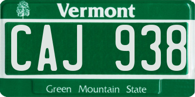 VT license plate CAJ938
