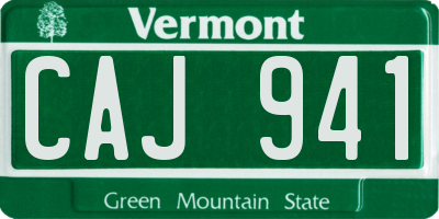VT license plate CAJ941