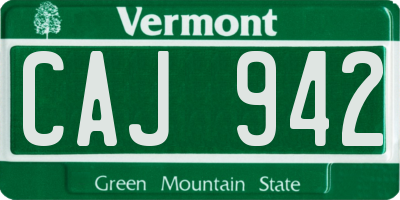 VT license plate CAJ942