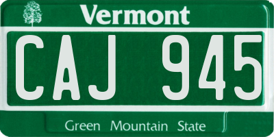 VT license plate CAJ945