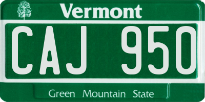 VT license plate CAJ950