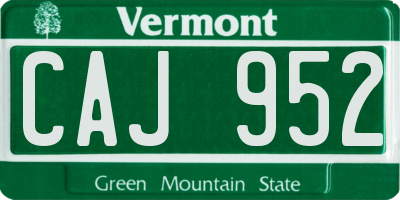 VT license plate CAJ952