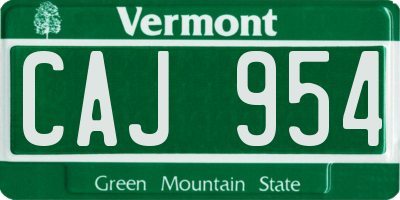 VT license plate CAJ954