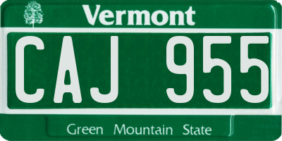 VT license plate CAJ955