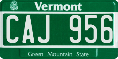 VT license plate CAJ956