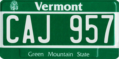 VT license plate CAJ957