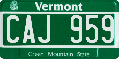 VT license plate CAJ959