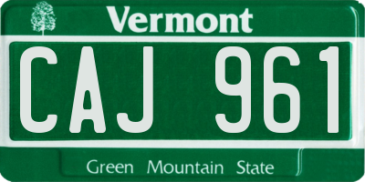 VT license plate CAJ961