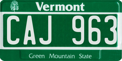 VT license plate CAJ963