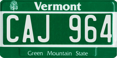 VT license plate CAJ964