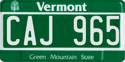 VT license plate CAJ965