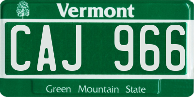 VT license plate CAJ966