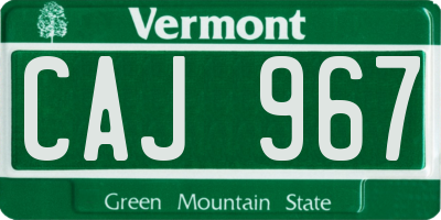 VT license plate CAJ967