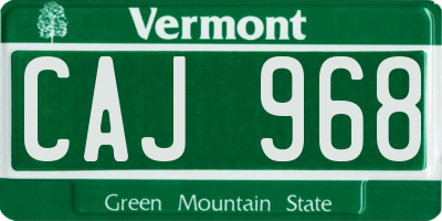 VT license plate CAJ968