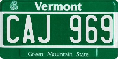 VT license plate CAJ969