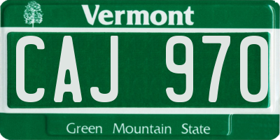 VT license plate CAJ970