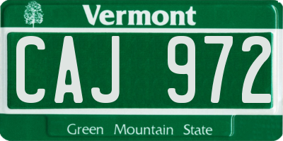 VT license plate CAJ972
