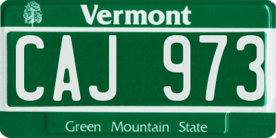 VT license plate CAJ973