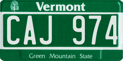 VT license plate CAJ974
