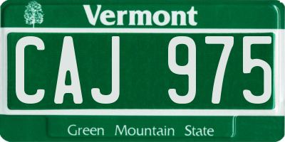 VT license plate CAJ975