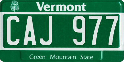 VT license plate CAJ977